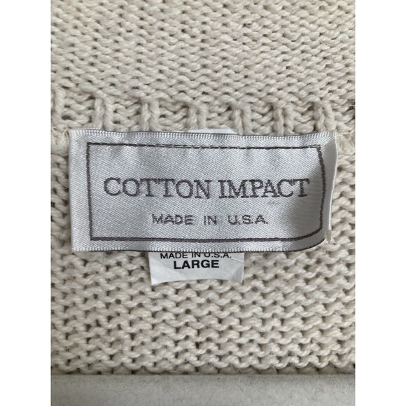 Vintage Cotton Impact Sweater LARGE Concho Buttons Stripe Southwest Western USA - Picture 4 of 8
